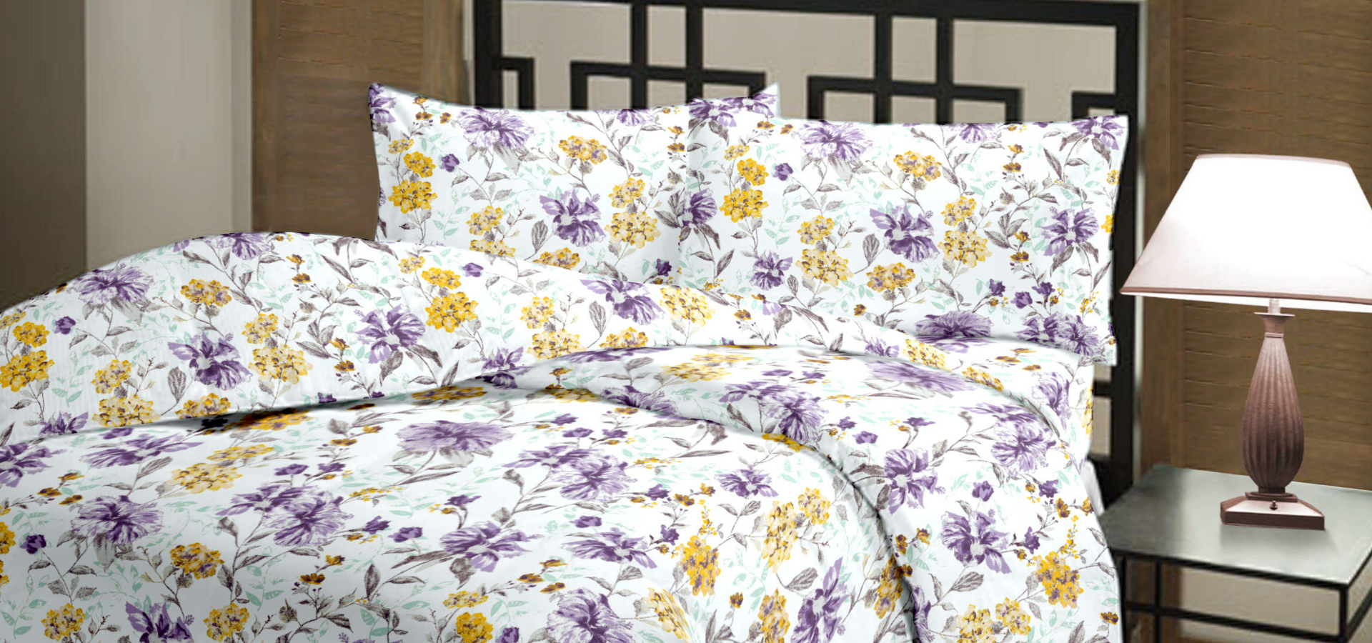 MARISSA LILAC 3D BED DRAPE