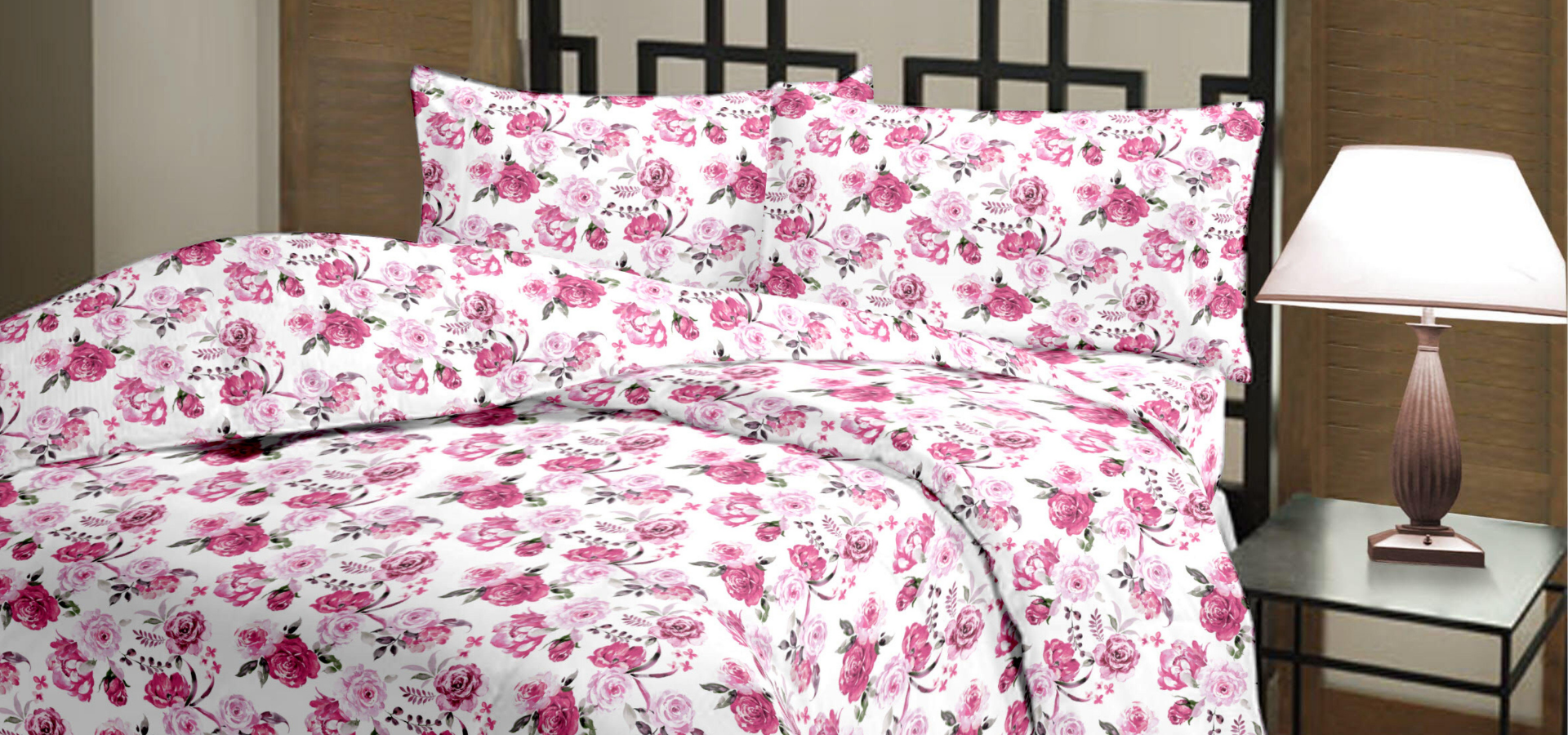 ROSE PINK 3D BED DRAPE